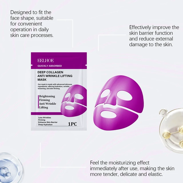 Alt view image 3 of 7 - Collagen Moisturizing Face Mask (Bag) Gentle Hydration & Skin Care Treatment