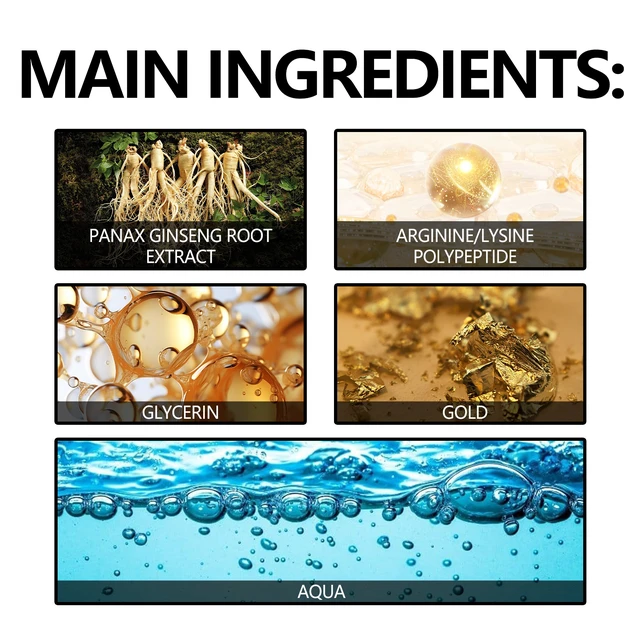 Alt view image 5 of 6 - Ginseng Gold Polypeptide Anti-Wrinkle Essence Lasting Moisturizing Improving Dull Wrinkles Soft Moisturizing Essence