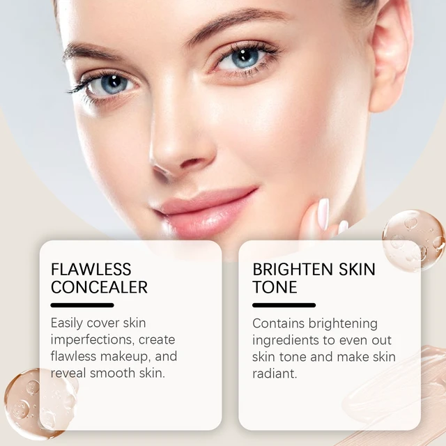Alt view image 4 of 6 - Hydrating Concealer Cream Natural Finish Brightening Base Makeup for Blemish Covering & Skin Rejuvenation