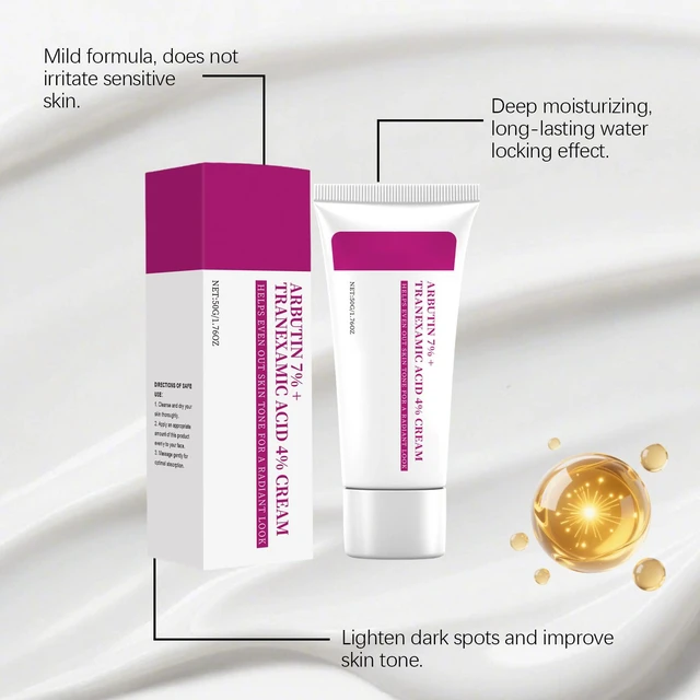Alt view image 3 of 5 - Arbutin Facial Moisturizer - Hydrating & Nourishing Gentle Daily Care Cream for Softening Skin