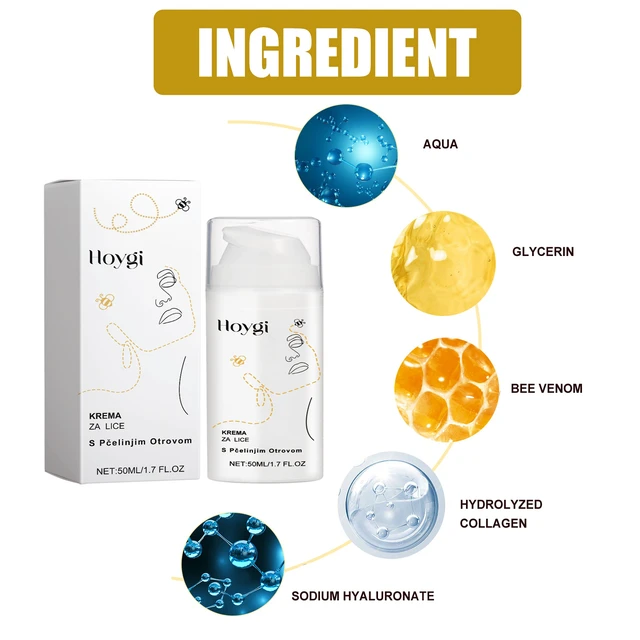 Alt view image 5 of 6 - Bee Venom Face Cream Anti-Aging Moisturizer Firming Brightening Reduce Fine Lines Wrinkles