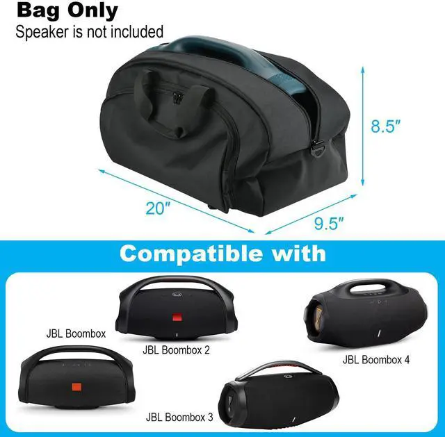 Alt view image 2 of 7 - Travel Carrying Backpack for JBL Boombox 4/3/2, Carrier Storage Case with Shoulder Strap &Handle Strap, Portable Carry Bag Holder w Accessory Pocket