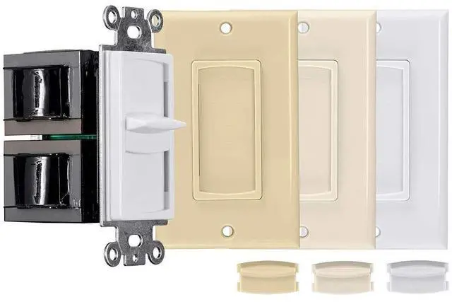 Main image of 300-Watt Slider Volume Control - Impedance Matching, with Standard 1-Gang Wall Plate Setup, Color Kit