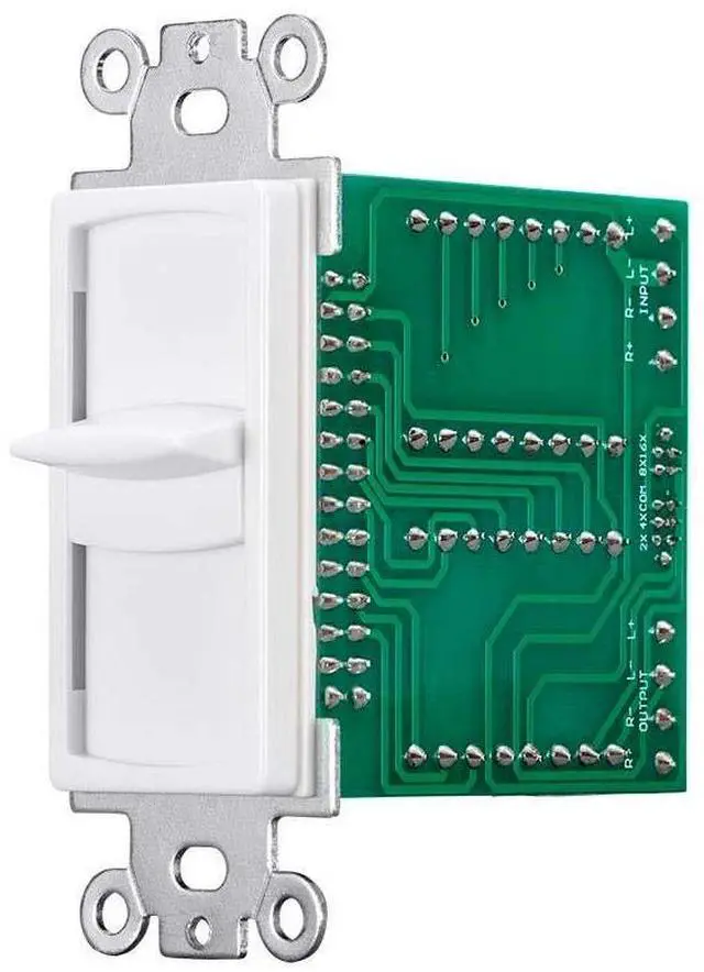 Alt view image 2 of 6 - 300-Watt Slider Volume Control - Impedance Matching, with Standard 1-Gang Wall Plate Setup, Color Kit