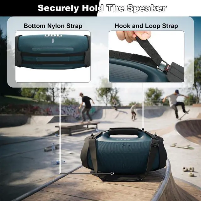 Alt view image 4 of 7 - EVA Carrying Case for JBL Boombox 4 Portable Speaker | Travel Protective Cover with Adjustable Shoulder Strap& Handle Pad for Boombox 4
