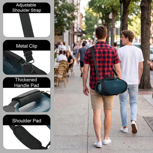 Alt view image 5 of 7 - EVA Carrying Case for JBL Boombox 4 Portable Speaker | Travel Protective Cover with Adjustable Shoulder Strap& Handle Pad for Boombox 4