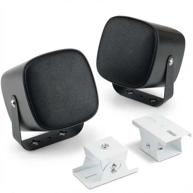 Main image of Outdoor Indoor Speakers, Wall Speaker for Patio Garage UTV Golf Cart | 6, Marine-Grade Waterproof, 4-inch Speaker Box, Wall-mountable, Includes Adjustable Bracket, Speaker Wires NOT Included
