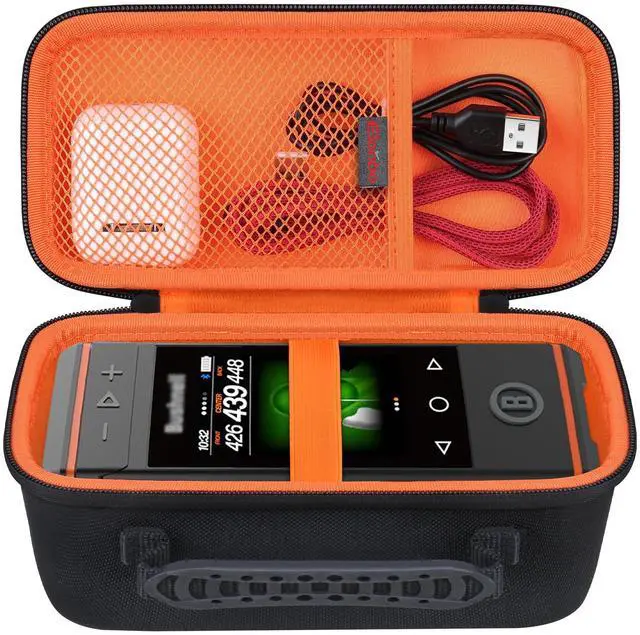 Main image of Carrying Case for Bushnell Golf Wingman HD GPS Speaker | Bushnell Golf Wingman HD GPS Speaker Hard Travel Protective Bag Storage Holder, Mesh Pocket Fits Charging Adapter, Orange