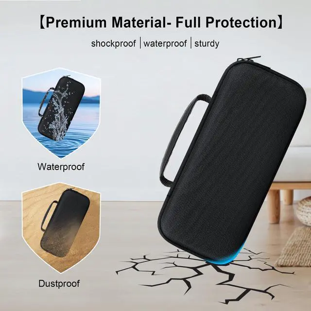 Alt view image 5 of 7 - Carrying Case for Bushnell Golf Wingman HD GPS Speaker | Bushnell Golf Wingman HD GPS Speaker Hard Travel Protective Bag Storage Holder, Mesh Pocket Fits Charging Adapter, Orange