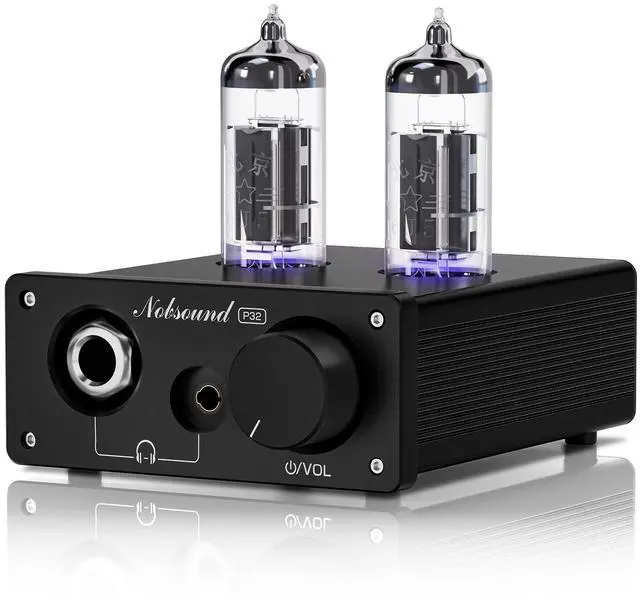 Main image of P32 Tube Headphone Amplifier: 1000mW HiFi Desktop Preamp for 24600 Headphones & Home Amps Speakers, 3.5mm/6.35mm Jacks, Swappable Tube & Op-Amp
