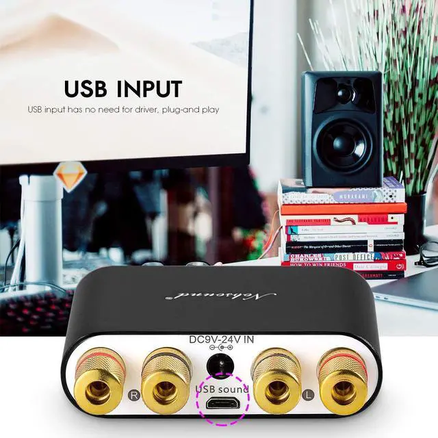 Alt view image 5 of 7 - NS-10G Bluetooth 5.0 2 Channel Power Amplifier HiFi Stereo Audio Mini Amp Wireless Receiver 50Wx2 for Home Speaker with USB & Bass Sound Effect (Black)