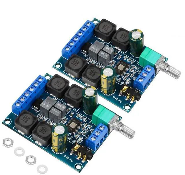 Main image of TPA3116D2 Stereo Amplifier Boards, 2-Pack, 2 x 50W | Dual-channel digital amp modules for 5-24V DIY speakers, home audio and compact electronic amplification projects