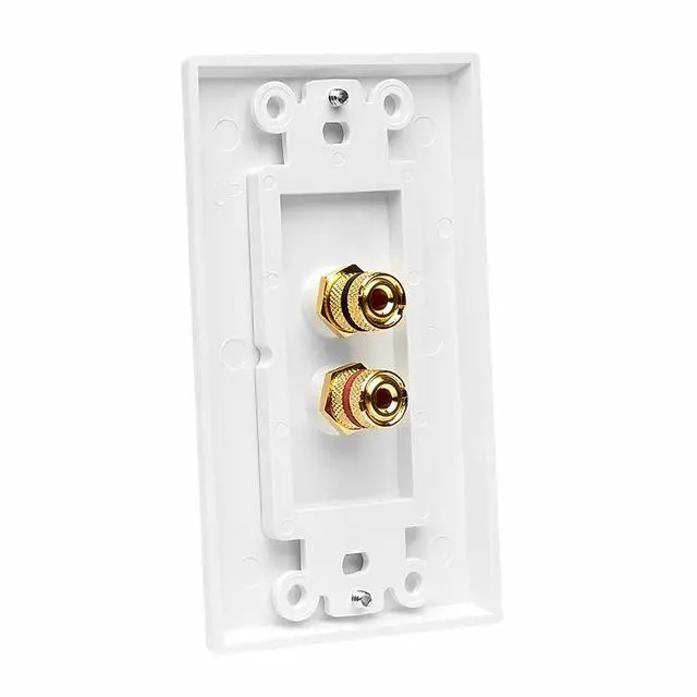Alt view image 6 of 6 - 1 Speaker Wall Plate 2 Pack, Gold Plated Binding Post Home Theater Wall Plate for In Wall Speaker Wire, Surround Sound & Audio Systems