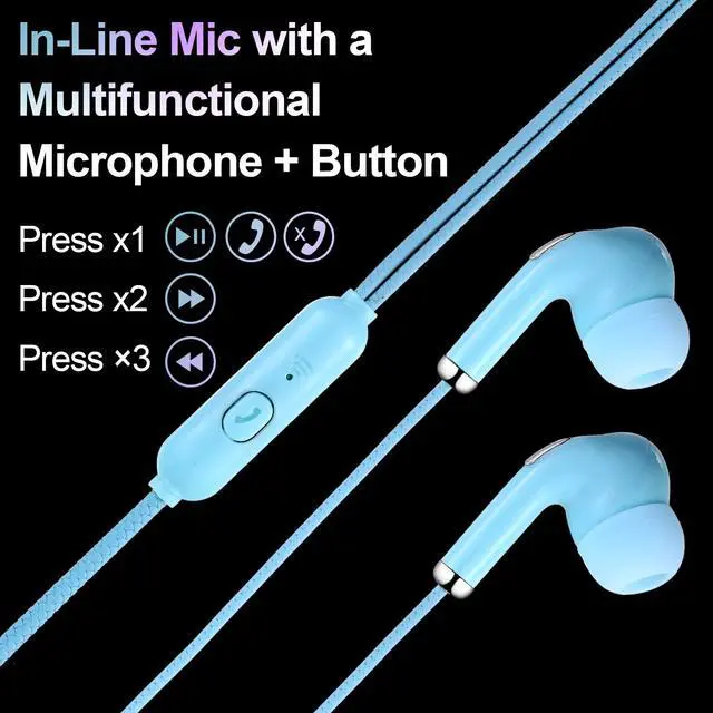 Alt view image 2 of 7 - 50 Pack Bulk Earbud Headphones with Mic Assorted Colors Student in Ear Earbuds Classroom Wired Ear Buds with 3.5mm Headphone Plug for Kids Adults School Library Museum Travel Plane Tablet (Novel)