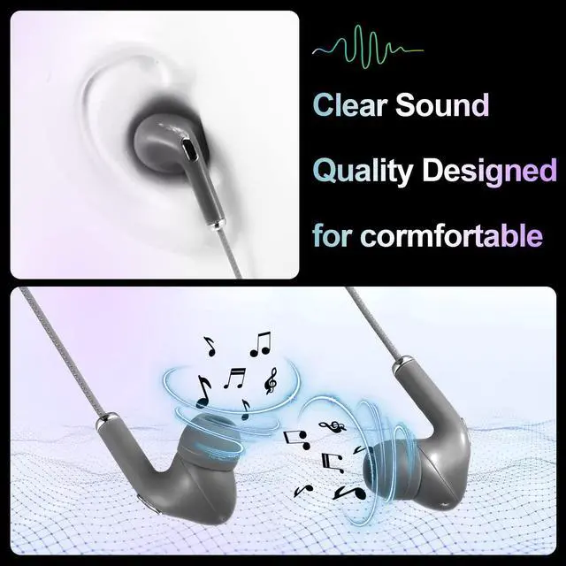 Alt view image 3 of 7 - 50 Pack Bulk Earbud Headphones with Mic Assorted Colors Student in Ear Earbuds Classroom Wired Ear Buds with 3.5mm Headphone Plug for Kids Adults School Library Museum Travel Plane Tablet (Novel)