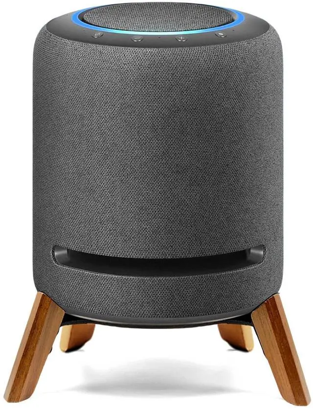 Main image of Real Wood Stand for Echo Studio Smart Speaker on Table (Black Walnut) | desktop bracket Tripod Mount Accessories Protect alexa on desk,Secure Stable Wooden Holder for new echo studio 2024