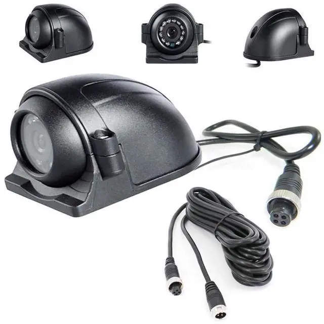 Main image of Vehicle Backup Side View Camera 12V/24V 12 LED IR Night Vision 4 Pin Reverse Rear View Camera Waterproof IP68 with 5m Video Cable for Truck Bus Trailer RV 5th Wheel Heavy Duty