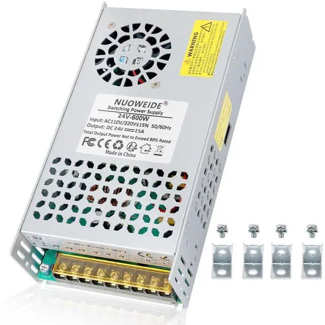 Main image of 24V 25A 600W Power Supply 110V AC to DC 24V Converter | 25A 600W Switching Power Supply for 24V LED Strip Motor Pump CCTV Camera System Radio Car Stereo 3D Printer