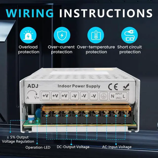 Alt view image 3 of 7 - 24V 25A 600W Power Supply 110V AC to DC 24V Converter | 25A 600W Switching Power Supply for 24V LED Strip Motor Pump CCTV Camera System Radio Car Stereo 3D Printer