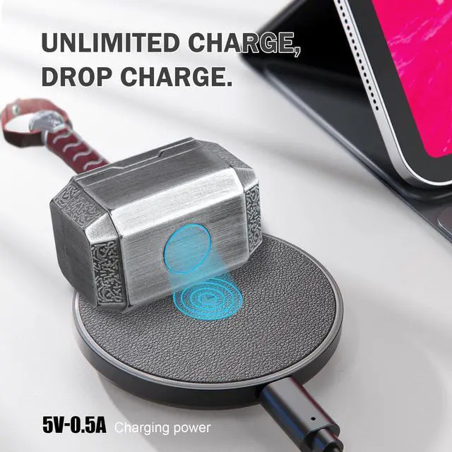 Alt view image 4 of 6 - Wireless Earbuds with Thor Hammer Wireless Charging Case,5.3 Bluetooth Ear Buds Light-Weight Headphones,Novelty Gifts for Men