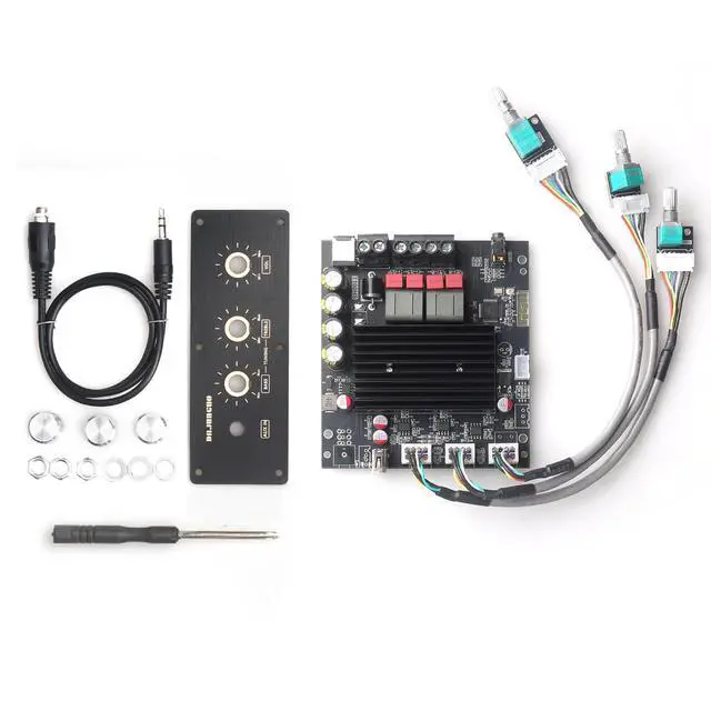 Alt view image 6 of 6 - T100HS-W Power Amplifier Board Bluetooth5.2 TPA3221 Chip 2.0 Channel 100W×2,Audio Power Amplifier with Front Panel