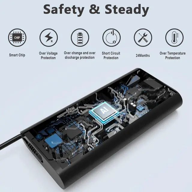 Alt view image 3 of 7 - 65W USB C Laptop Charger Replacement for HP Omnibook Charger | Compatible with HP OmniBook 5 7 Ultra X Flip 14 16 Next Gen AI Laptop