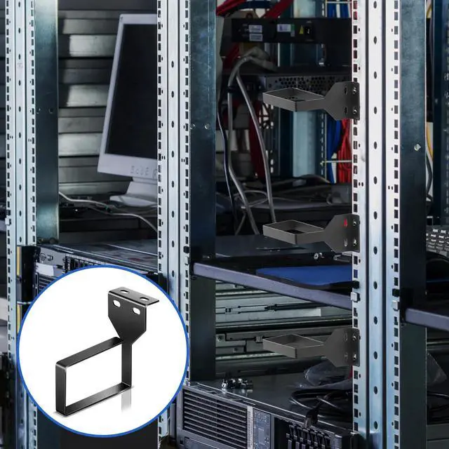 Alt view image 2 of 7 - 10 Pieces Vertical Cable Management D Ring 2.4 x 4 x 4 Inches Wire Organizer Metal Cable Rack for Patch Cables, Fiber Optic, Power Cords, Black