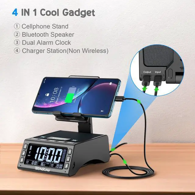 Alt view image 2 of 7 - Foldable Cellphone Stand with Wireless Bluetooth Speaker Birthday Gifts for Men Women Mother Father Cool Tech Gadgets