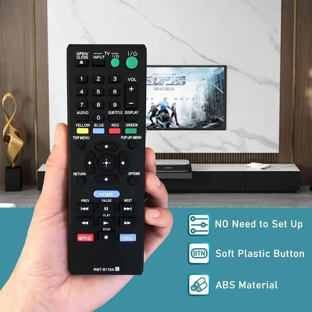 Alt view image 4 of 5 - Universal Remote Control Replacement for Sony BDP-S580 BDP-S5100 BDP-S590 BDP-S185 BDP-S480 BDP-BX37 BDP-S390 BDP-BX58 Blu-ray Disc Player