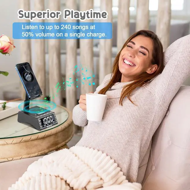 Alt view image 7 of 7 - Foldable Cellphone Stand with Wireless Bluetooth Speaker Birthday Gifts for Men Women Mother Father Cool Tech Gadgets