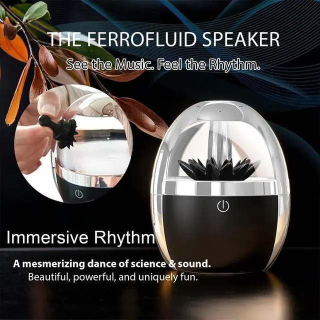 Alt view image 4 of 7 - Dancing Ferrofluid Speaker,Magnetic Fluid Bluetooth Music Mate | Stress Relief |LED Light |Stereo Sound |Touch Control,Cool Fluid Display Desk Toy for Office, Gaming,Science Enthusiast Gift