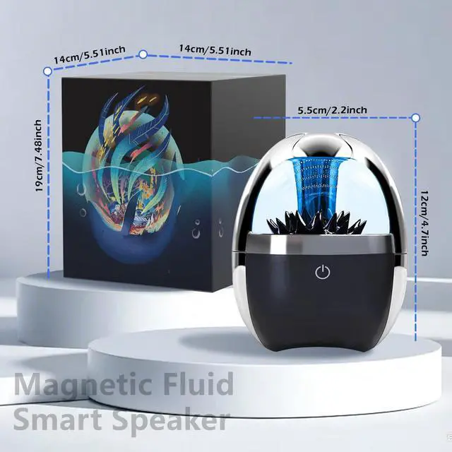 Alt view image 6 of 7 - Dancing Ferrofluid Speaker,Magnetic Fluid Bluetooth Music Mate | Stress Relief |LED Light |Stereo Sound |Touch Control,Cool Fluid Display Desk Toy for Office, Gaming,Science Enthusiast Gift