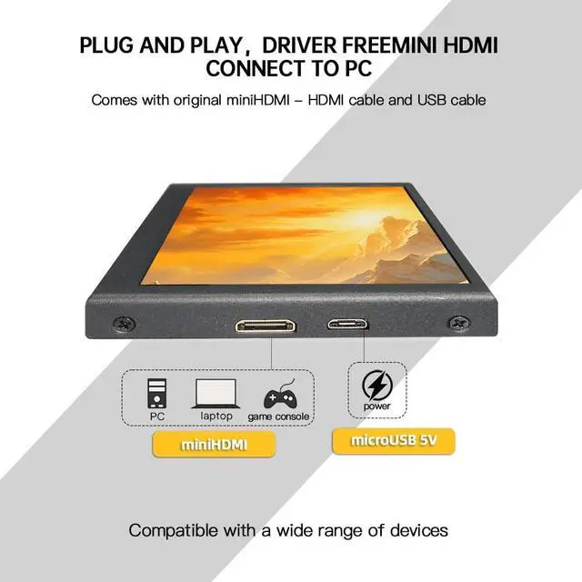 Alt view image 3 of 7 - 5 inch IPS Small Hdmi Monitor VESA Metal Shell 800x480 mini LCD Screen Portable Display Monitor