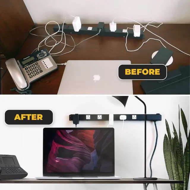 Alt view image 2 of 6 - Heavy Duty Metal Power Strip Surge Protector Mounting Brackets, Compatible for All Models and Other Popular Brands