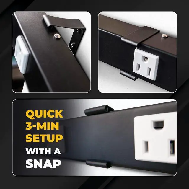Alt view image 4 of 6 - Heavy Duty Metal Power Strip Surge Protector Mounting Brackets, Compatible for All Models and Other Popular Brands