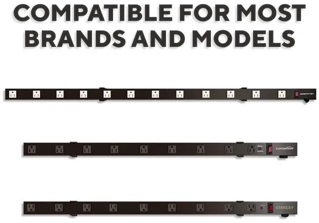 Alt view image 6 of 6 - Heavy Duty Metal Power Strip Surge Protector Mounting Brackets, Compatible for All Models and Other Popular Brands