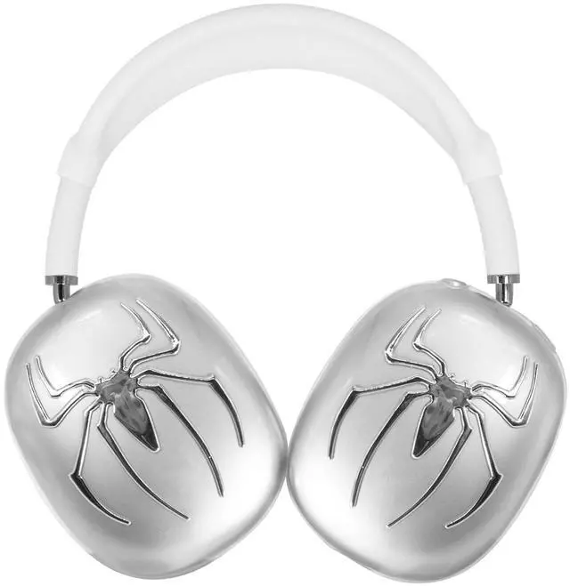 Main image of Case Cover for Apple AirPods Max/Max 2 (Spider,Clear) | TPU Cool Soft Clear Case,Silver Spider Earcup Cover for Apple AirPods Max for Men&Women Accessories Protective Cover