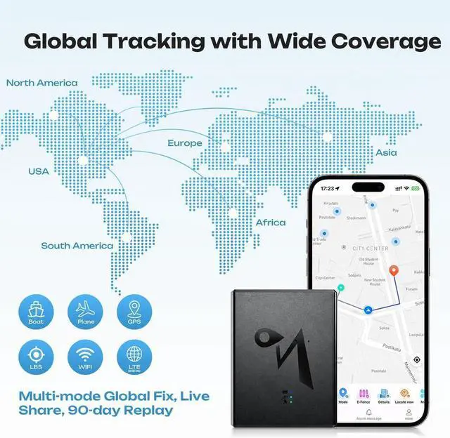 Alt view image 3 of 7 - GPS Tracker for Vehicles 4G LTE Global Coverage Car Tracker | 6-Month Standby Life Real-Time Alerts Tracker Device for Vehicles, Strong Magnet 90-Day Location History, Subscription Needed