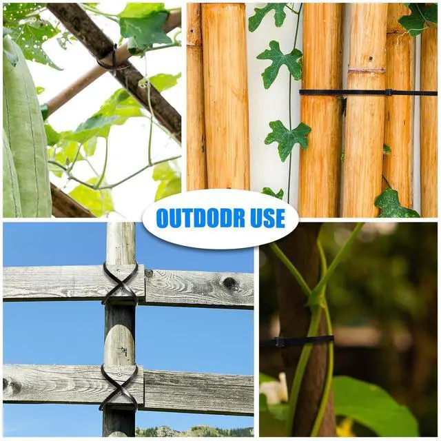 Alt view image 6 of 6 - 3000 Pieces Cable Zip Ties Bulk Heavy Duty Cable Ties Nylon Tie Wraps Self Locking Wire Ties for Plants Gardening Farming Grid Wall Fence Indoor and Outdoor (4"6"8"12",Black)