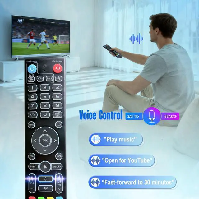 Alt view image 4 of 6 - VSeeBox Backlit V3 Pro Voice Remote Control Alternative for V3 Plus, V5, V3, V2, V1 Pro, V1 Max, Elite Models
