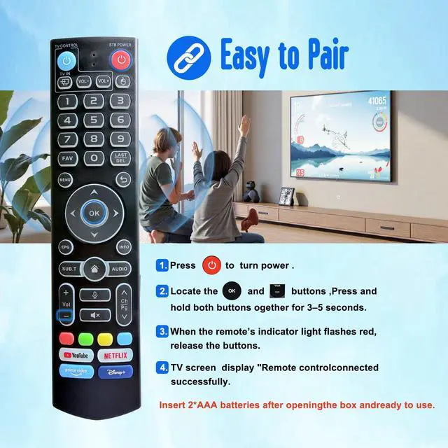 Alt view image 6 of 6 - VSeeBox Backlit V3 Pro Voice Remote Control Alternative for V3 Plus, V5, V3, V2, V1 Pro, V1 Max, Elite Models