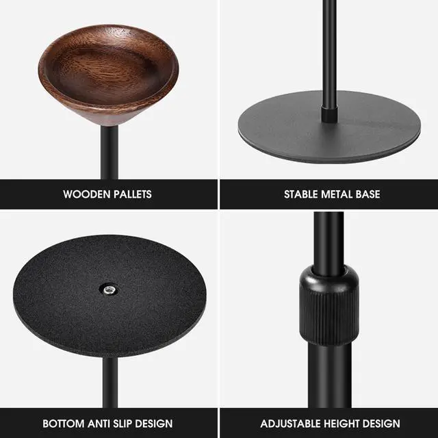 Alt view image 3 of 6 - 1-Pack Floor Homepod Mini Stand,Height Adjustable 15.7 In-31.4 in Black | Wooden Tray Safety Stability and Anti Slip BottomMini Speaker Accessories Are Suitable for Home Living Rooms, Bedrooms, Gyms