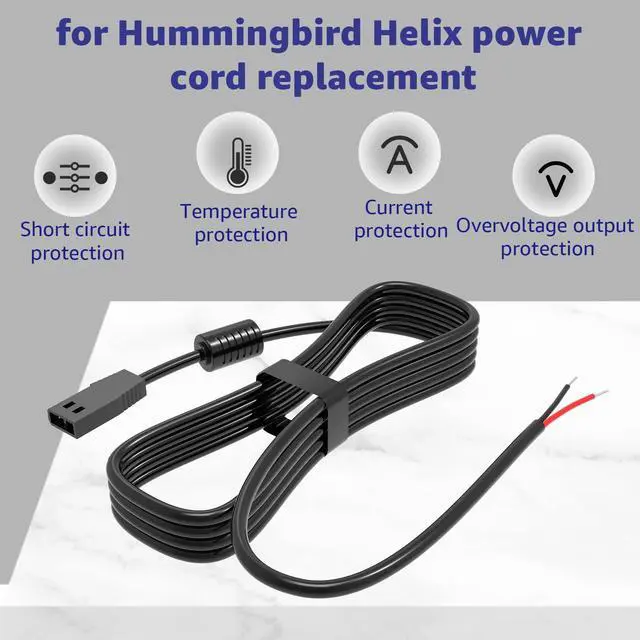 Alt view image 5 of 6 - PC 11 Filtered Power Cable for Humminbird Black Standard | for Humminbird Fish Finder Cord Helix Series & Earlier Models including 8 9 10 12 15 800 900 1100 797 798