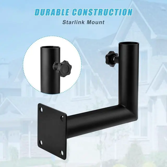 Alt view image 2 of 7 - Starlink Short Wall Mount Kit - Roof & Pole Mount Adapter, Starlink Mounting Bracket, Compatible with Starlink V2