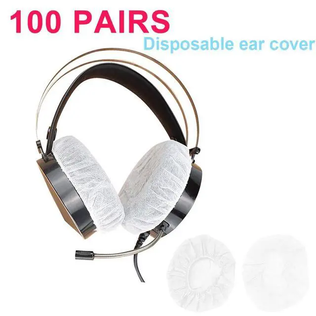 Alt view image 2 of 5 - Pack of 200 Disposable Headphone Covers Sanitary Earpad Covers White 11cm