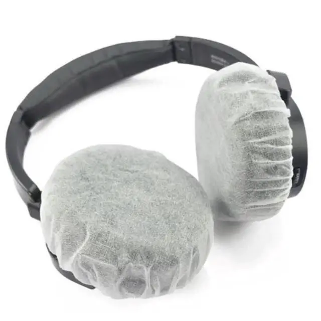 Alt view image 4 of 5 - Pack of 200 Disposable Headphone Covers Sanitary Earpad Covers White 11cm