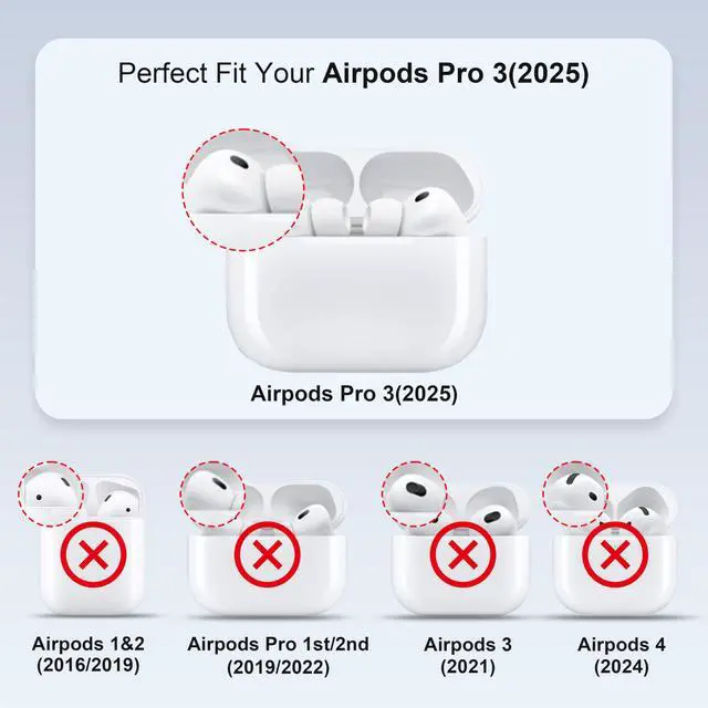 Alt view image 6 of 7 - Clear Drop Protection Cover for AirPods Pro 3 Case with Magnetic Lock,Blue | As Phone Stand,for Men Women Girly,with Keychain & Cleaning Kit,Magsafe Compatble,Anti Yellowing,Durable Clear Material