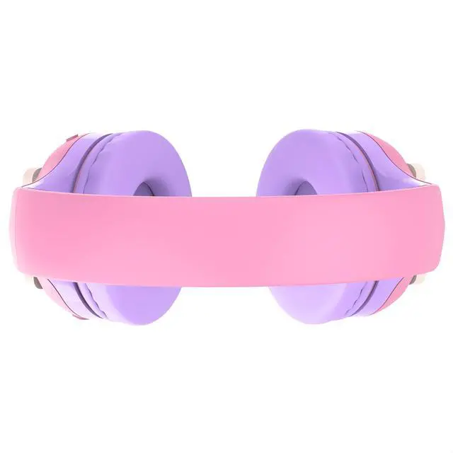 Alt view image 6 of 6 - CB-7S Kids Wireless Headphones,with Safe Volume Control 74/85/95dB,LED Glow Lights,50H Playtime,Bluetooth V5.3,Built-in Mic, TF Card Slot,for Travel/School/Phone/Laptop(Pink&Purple)