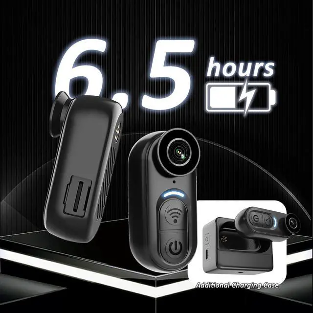 Alt view image 3 of 7 - 4K Mini Body Camera - Thumb Sports Action Cam 128GB with Audio, Wearable Hands-Free Chest Pov Recording, Helmet Mount & Magnetic Personal Clip On Camcorders - For Cap Shirt Outoor Cycling Skiing