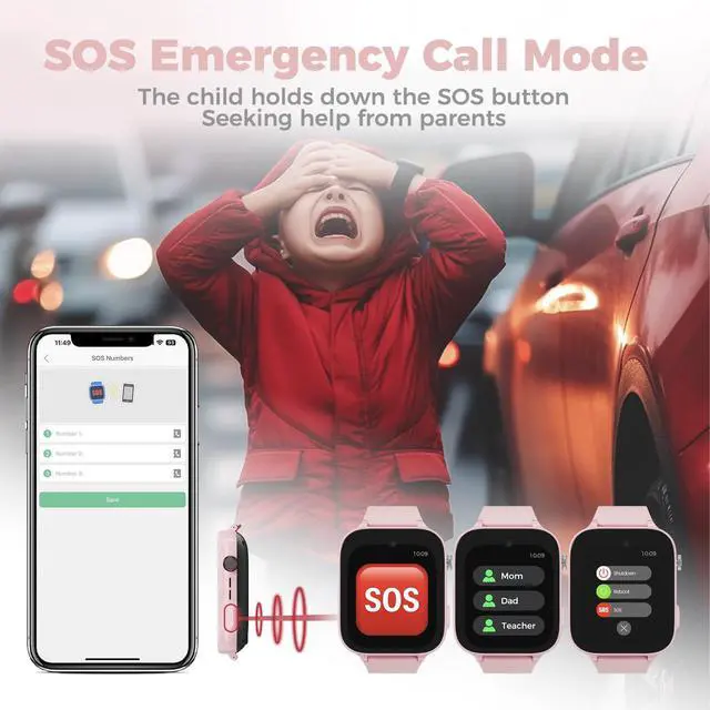 Alt view image 4 of 6 - 4G Kids Watch, Smart Watch for Kid GPS Tracker with SIM Card, Texting, Camera, Two-Way Calling, School Mode, SOS, Games, Best for Kids Aged 3-12, Ideal Gift for Children